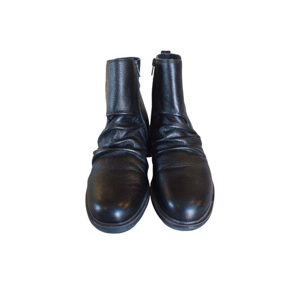 Clarks Collection Women's Hearth Rose Mid Calf Boot Black Leather Size 9 Moto - Picture 3 of 10